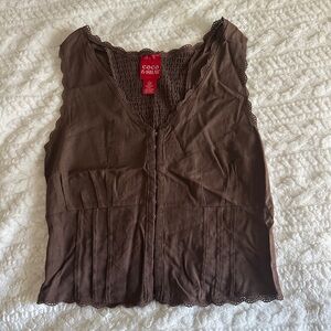 Brown Sleeveless Top